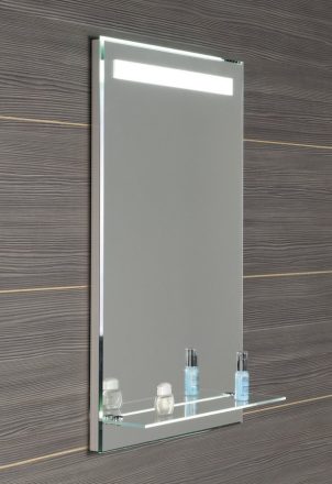 Aqualine tükör LED világítással 50x80 cm üveg polccal, billenő kapcsolóval ATH52