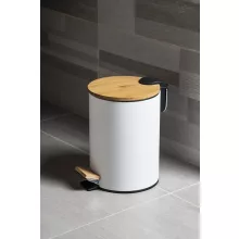 Aqualine Bambus szemetes 3l, Soft Close, fehér BI006