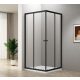 Aqualine Agga Black zuhanykabin átlátszó üveggel 80x80x185 cm, matt fekete profilszín BLF808