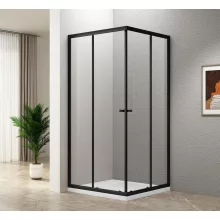   Aqualine Agga Black zuhanykabin átlátszó üveggel 90x90x185 cm, matt fekete profilszín BLF909