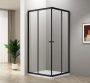 Aqualine Agga Black zuhanykabin átlátszó üveggel 90x90x185 cm, matt fekete profilszín BLF909