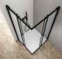 Aqualine Agga Black zuhanykabin átlátszó üveggel 90x90x185 cm, matt fekete profilszín BLF909