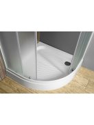Aqualine ARLEN Íves zuhanykabin 800X800 mm, fehér, BRICK üveg (YR800 helyett) BTR800