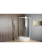 Aqualine ARLEN íves zuhanykabin 900x900 mm, fehér, BRICK üveg (YR900 helyett) BTR900