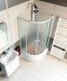 Aqualine Amichetta zuhanykabin matt BRICK üveggel 90x90x150 cm, fehér BTR903