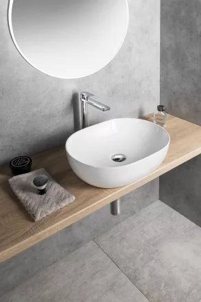 Aqualine pultra helyezhető kerámia mosdótál 49x36 cm, fehér CA490