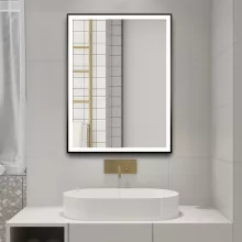   Aqualine Corna szabályozható LED tükör 60x80 cm elforgatható, matt fekete CN060