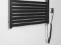 Aqualine Tondi-E elektromos fürdőszobai radiátor 45x169 cm, 600W, matt fekete DE446T