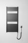 Aqualine TONDI-E elektromos fürdőszobai radiátor, 600x970 mm, 400W, matt fekete DE466T
