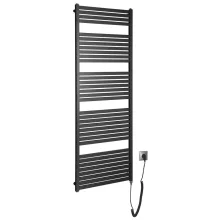   Aqualine Tondi-E elektromos fürdőszobai radiátor 60x169 cm, 800W, matt fekete DE496T