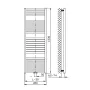 Aqualine Tondi fürdőszobai radiátor 45x133 cm, fehér DT470T