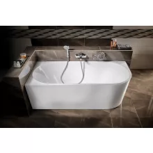   Aqualine Tibera L  falhoz illeszthető 170x80 cm akril kád, balos / fehér (E1026)