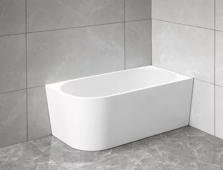 Aqualine Tibera R Jobbos falhoz illeszthető akril kád 140x70 cm, fehér E1055