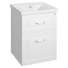   Aqualine Favolo 2 fiókos mosdótartó szekrény maratott dekorral 52x72,5x44 cm, matt fehér FV255