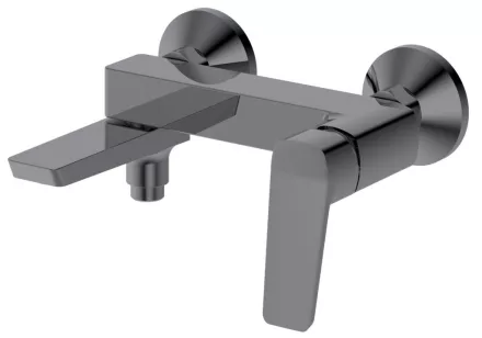 Aqualine Flery kádtöltő csaptelep behajtható kifolyóval, gun metal kivitelben
