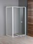 Aqualine Amico Univerzális zuhanyajtó 122x185 cm, átlátszó üveg, fehér profilszín G100