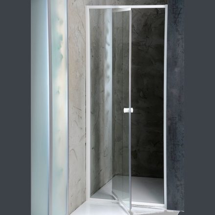 Aqualine Amico Univerzális zuhanyajtó 100x185 cm, átlátszó üveg, fehér profilszín G80
