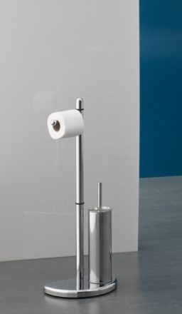 Aqualine Hibiscus álló WC papír és kefetartó, króm HI32