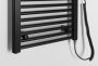 Aqualine Direct-E Elektromos fürdőszobai radiátor 45x132 cm fűtőpatronnal 400W, matt fekete ILE34TB
