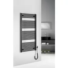 Aqualine Direct-E elektromos fürdőszobai radiátor 600W matt fekete 60x132 cm ILE36TB