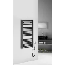   Aqualine Direct-E Elektromos fürdőszobai radiátor 45x96 cm fűtőpatronnal 300W, matt fekete ILE94TB