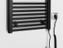 Aqualine Direct-E Elektromos fürdőszobai radiátor 45x96 cm fűtőpatronnal 300W, matt fekete ILE94TB