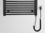 Aqualine Direct-E Elektromos fürdőszobai radiátor 60x96 cm fűtőpatronnal 400W, matt fekete ILE96TB