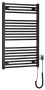 Aqualine Direct-E Elektromos fürdőszobai radiátor 60x96 cm fűtőpatronnal 400W, matt fekete ILE96TB