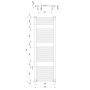 Aqualine Orbit íves fürdőszobai radiátor 600x1320 mm 795W, fehér ILO36T