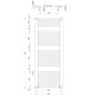 Aqualine Orbit íves fürdőszobai radiátor 75x132 cm, fehér ILO37T