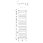Aqualine Orbit íves fürdőszobai radiátor 450x1680 mm, fehér ILO64T