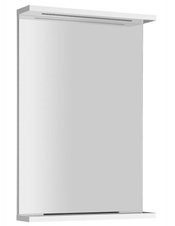 Aqualine Korin polcos tükör 40x70x12 cm LED világítással, fehér KO345S