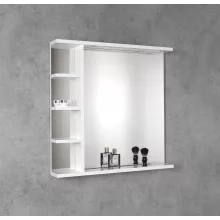   Aqualine Korin fürdőszobai tükör 80x70x12 cm polcokkal és LED világítással, fehér KO350S