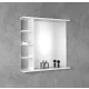 Aqualine Korin fürdőszobai tükör 80x70x12 cm polcokkal és LED világítással, fehér KO350S