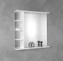 Aqualine Korin fürdőszobai tükör 80x70x12 cm polcokkal és LED világítással, fehér KO350S