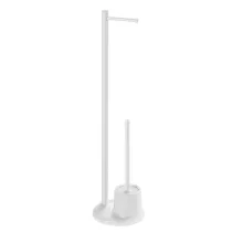   Aqualine White Line álló WC-papír tartó WC kefével, fehér MM32