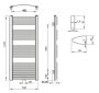 Aqualine Sting fürdőszobai radiátor, 550x1237 mm, fehér NG512