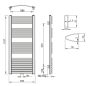 Aqualine Sting fürdőszobai radiátor, 650x1237 mm, fehér NG612