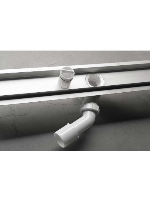 Aqualine Műanyag padlóösszefolyó inox ráccsal, 900x110 mm