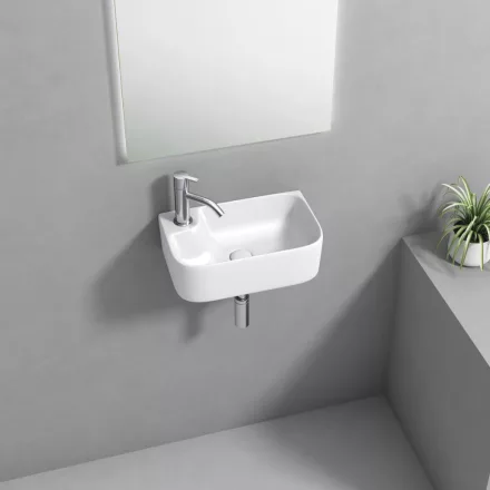 Aqualine Belle kerámia kézmosó 36x22 cm, fehér kivitelben