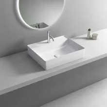 Aqualine Callis pultra ültethető kerámia mosdótál 52x42 cm, fehér kivitelben