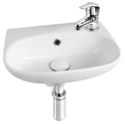 Aqualine Velsa kerámia kézmosó 40x29 cm, jobbos/fehér kivitelben