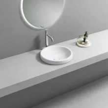 Aqualine Rola beépíthető kerámia mosdó 41 cm, fehér kivitelben