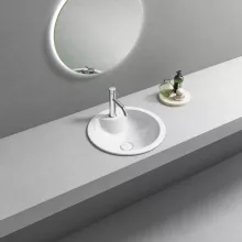 Aqualine Shirpa beépíthető kerámiamosdó 46 cm, fehér kivitelben