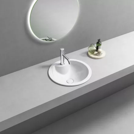 Aqualine Shirpa beépíthető kerámiamosdó 46 cm, fehér kivitelben