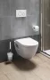 Aqualine Nera falsík alatti WC szett öblítőperemes fehér WC csészével és fehér/króm nyomólappal.
