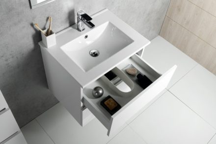 Aqualine Paneda két fiókos mosdótartó szekrény 59,5x55x45,2cm, fehér PN260