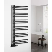  Aqualine Poseidon fürdőszobai acél radiátor 450x1140 mm, matt fekete PS411B