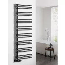   Aqualine Poseidon fürdőszobai acél radiátor 450x1540 mm, matt fekete PS415B