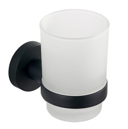 Aqualine Samba pohártartó, tejüveg/fekete konzol SB204